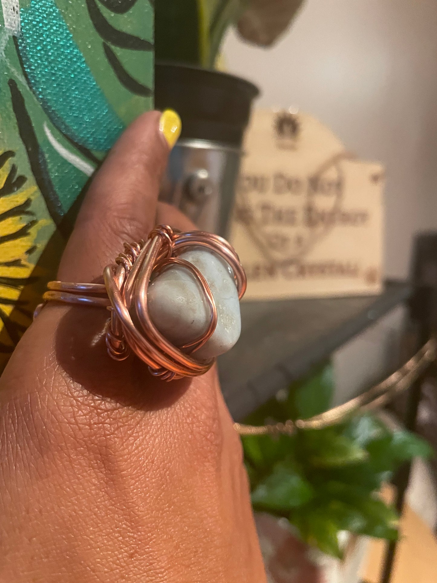 Amazonite Copper Ring