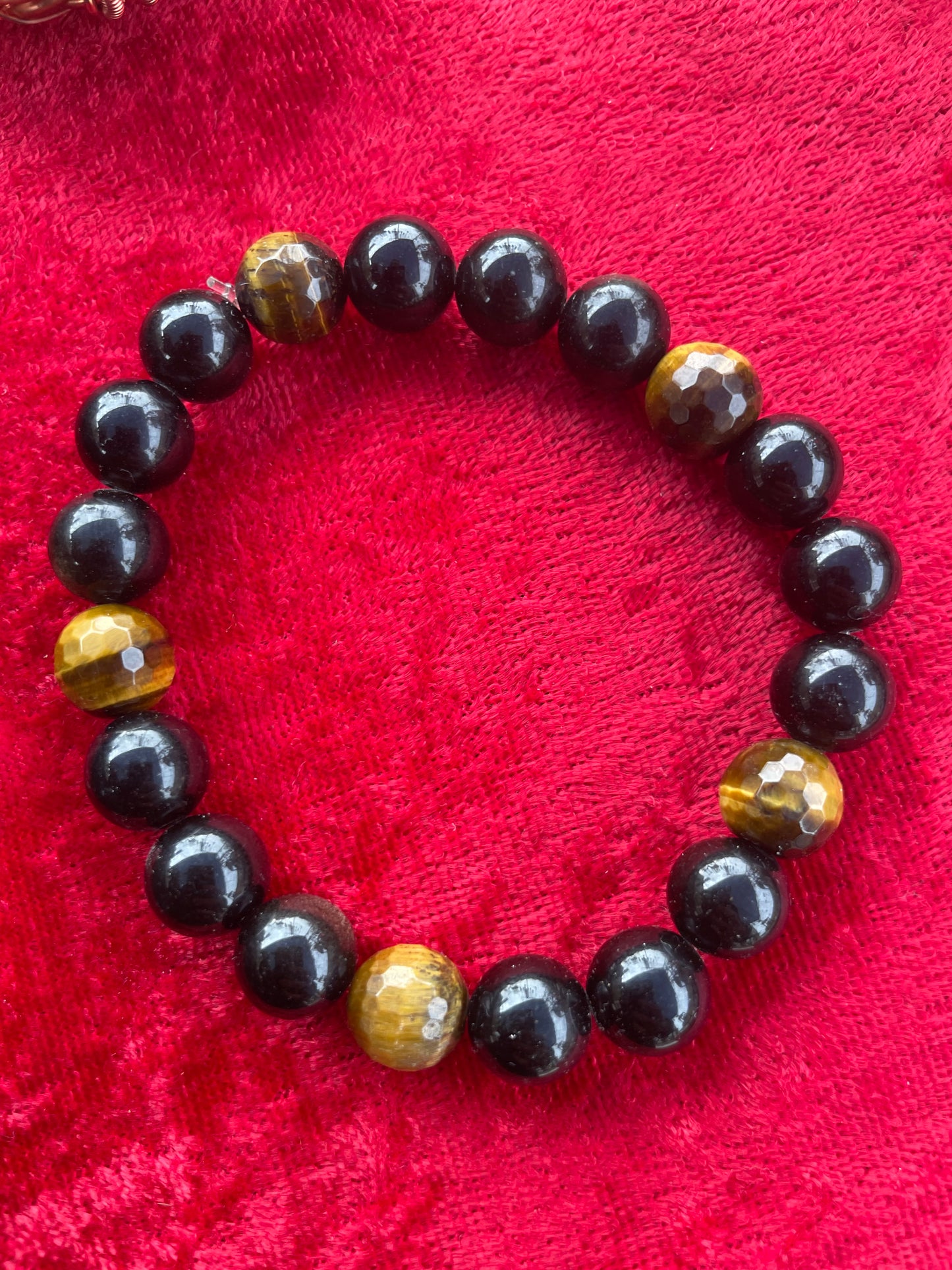 Tigers Eye & Golden Obsidian Beaded Bracelet