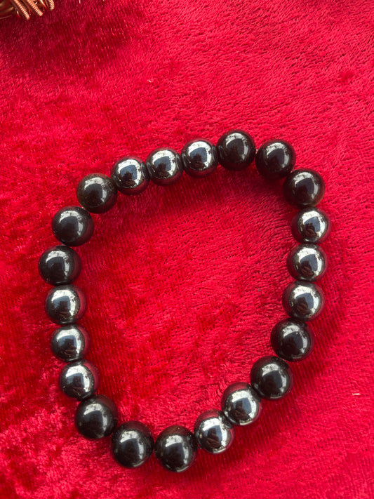 Hematite & Golden Obsidian Beaded Bracelet