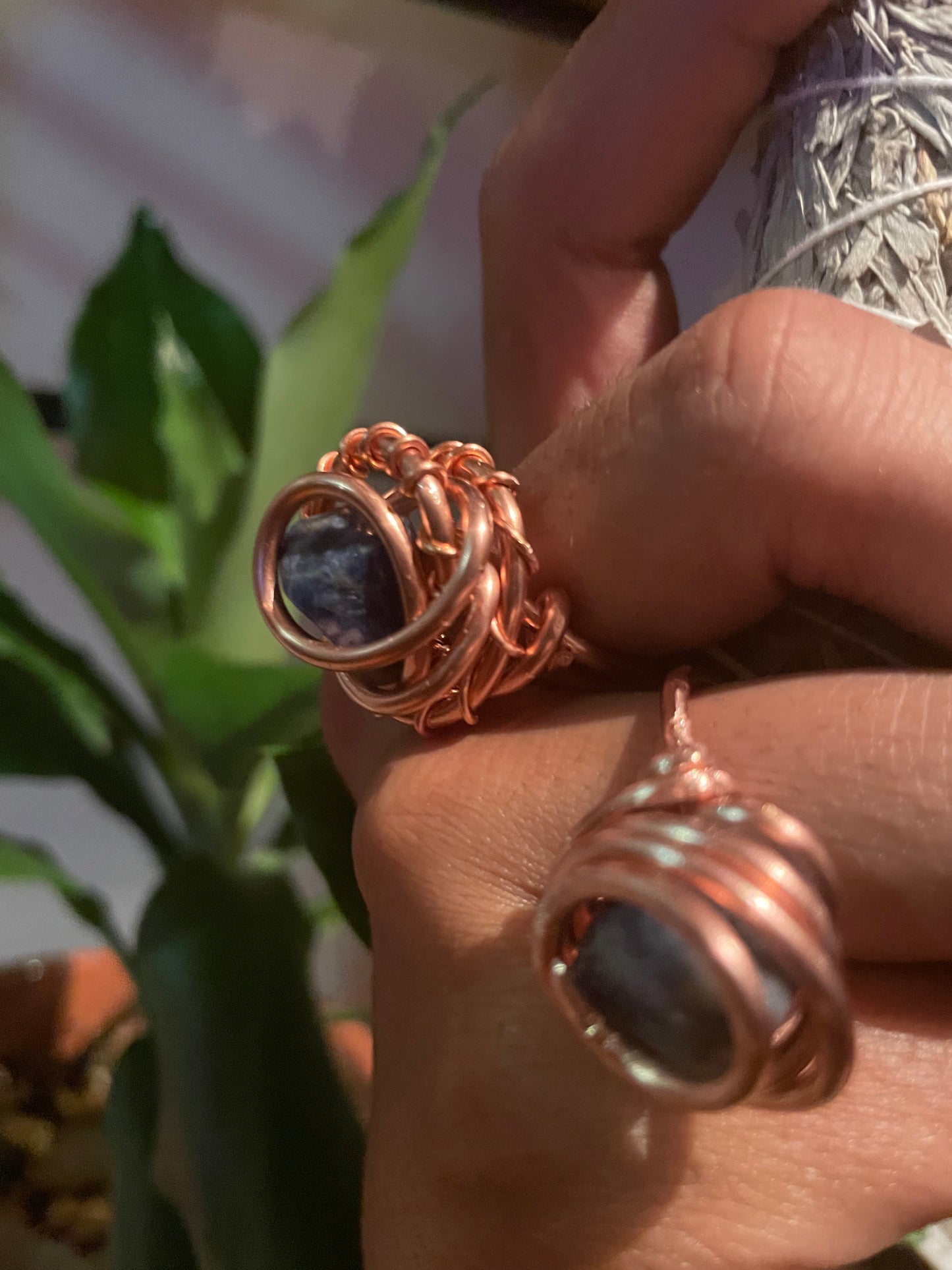 Sodalite Copper Ring